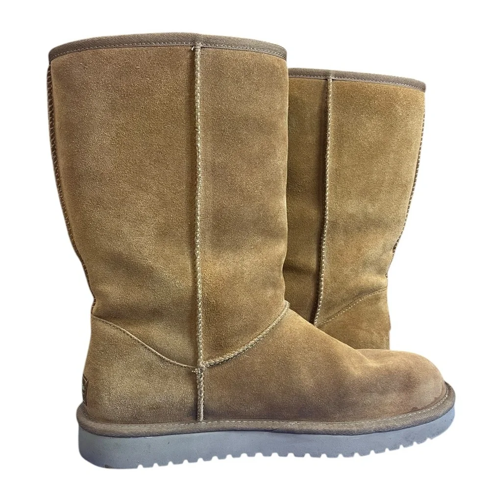 Koolaburra by UGG Victoria Tall Pom Pom Bow Boots Chestnut Suede Women’s 10